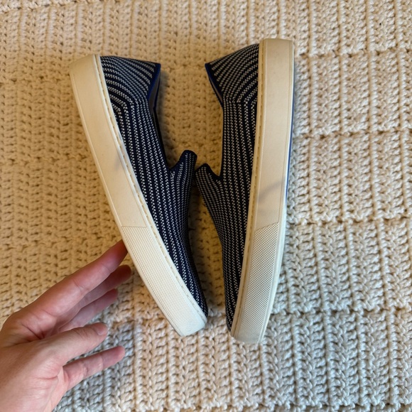 Rothy's The Original Slip On Sneaker Riviera Pinstripe Washable Sneaker Size 7 - Picture 4 of 8